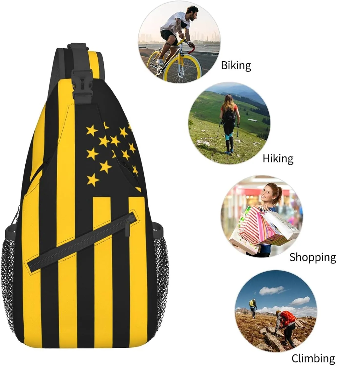 Club Atletico Penarol Flag Small Crossbody Backpack Sling Bag For Men Women Mini One Shoulder Chest Bags Gym Sport Travel Hiking Daypack