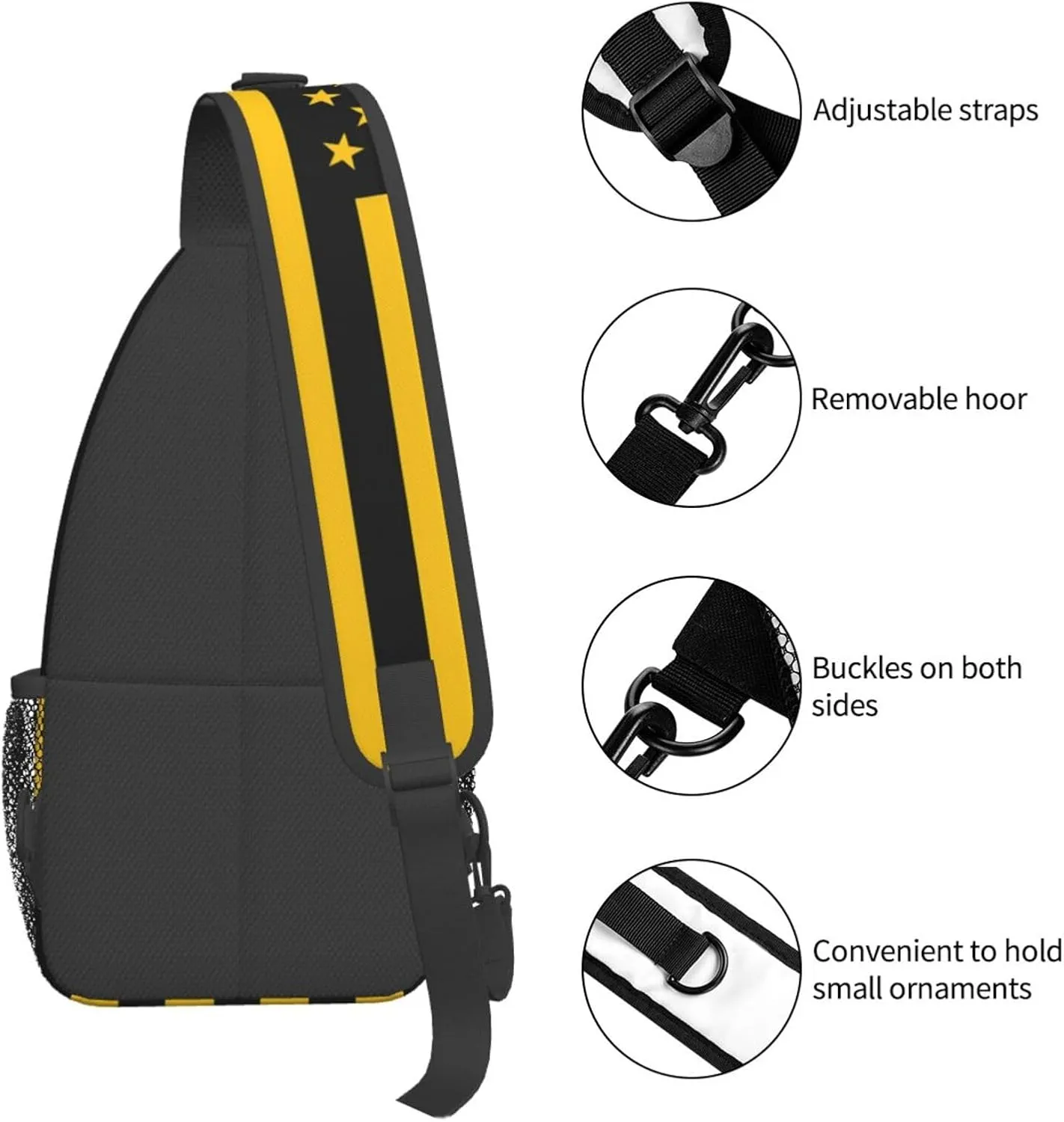 Club Atletico Penarol Flag Small Crossbody Backpack Sling Bag For Men Women Mini One Shoulder Chest Bags Gym Sport Travel Hiking Daypack
