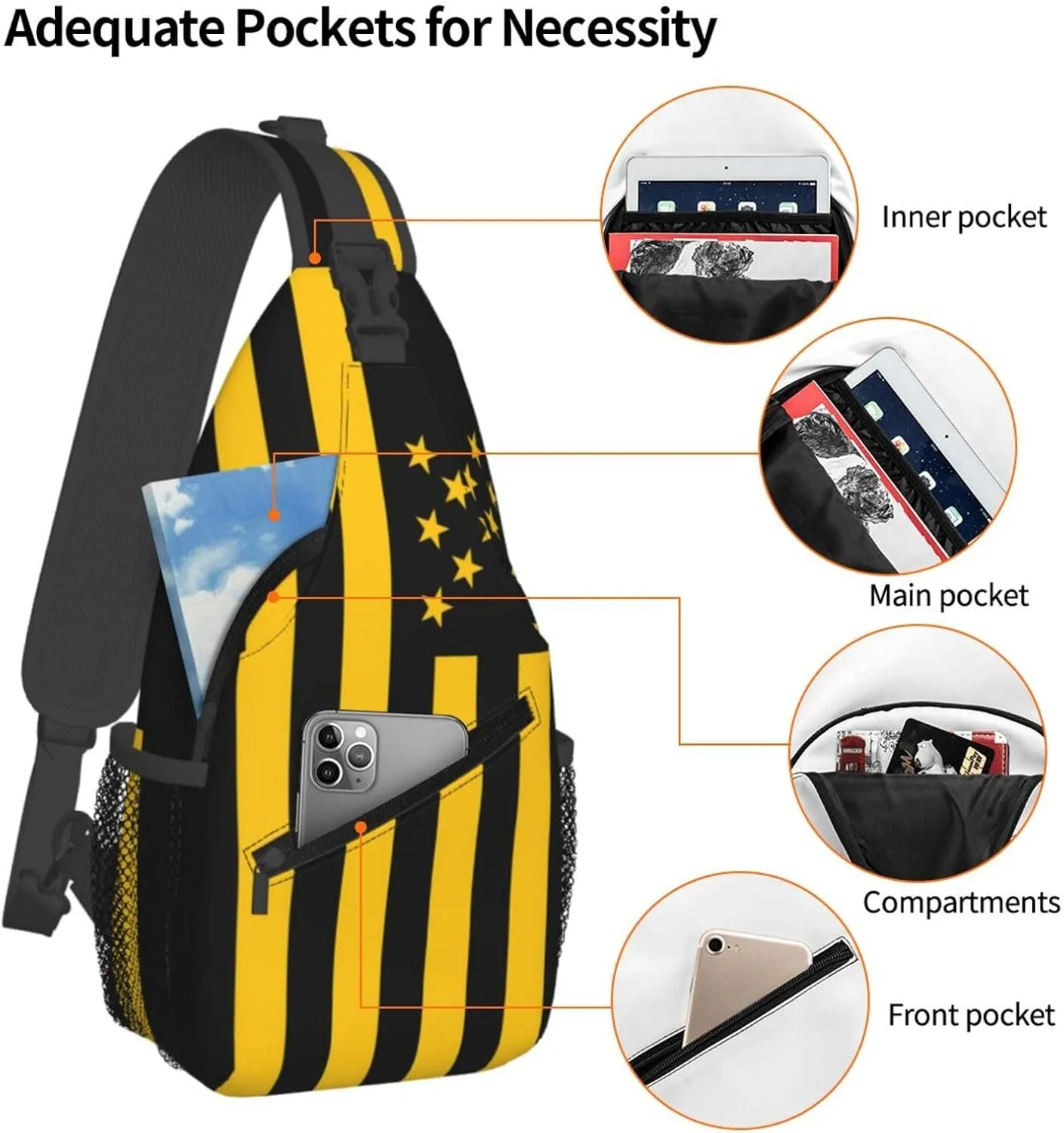 Club Atletico Penarol Flag Small Crossbody Backpack Sling Bag For Men Women Mini One Shoulder Chest Bags Gym Sport Travel Hiking Daypack