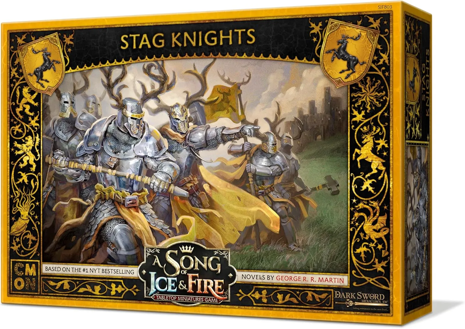 CMON A Song of Ice and Fire Tabletop Miniatures Baratheon Stag Knights Unit Box | Strategy Game for Teens and Adults | Ages 14  | 2  Players | Average Playtime 45-60 Minutes | Made