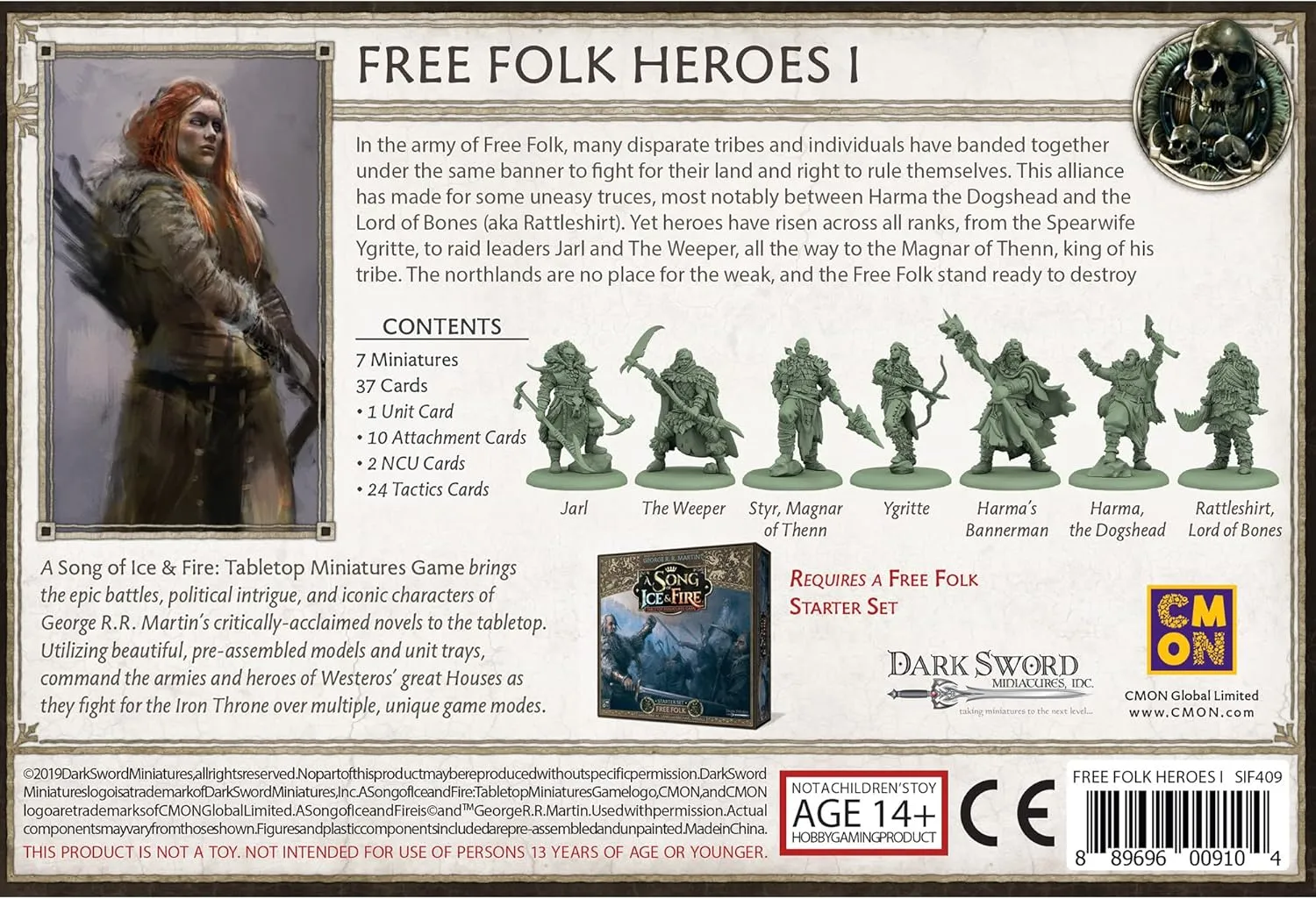 CMON A Song of Ice and Fire Tabletop Miniatures Free Folk Heroes I Box Set - Unleash Legendary Might, Strategy Game for Adults, Ages 14 , 2  Players, 45-60 Minute Playtime, Made by CMON