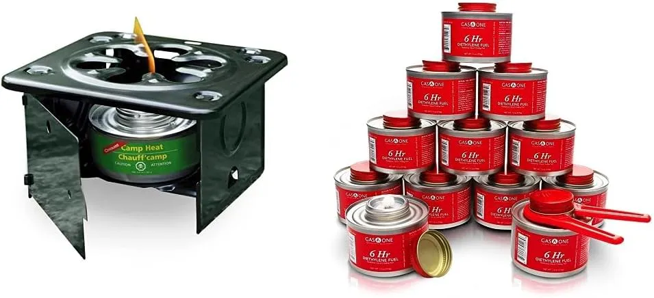 Coghlan's Folding Stove and Gas One 12 Pack 6 Hour Chafing Fuel