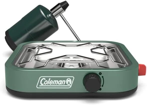 Coleman Cascade 18 1-Burner Camping Stove, Portable Cooktop with 8000 BTUs & Matchless Lighting, Fits 12-Inch Pan