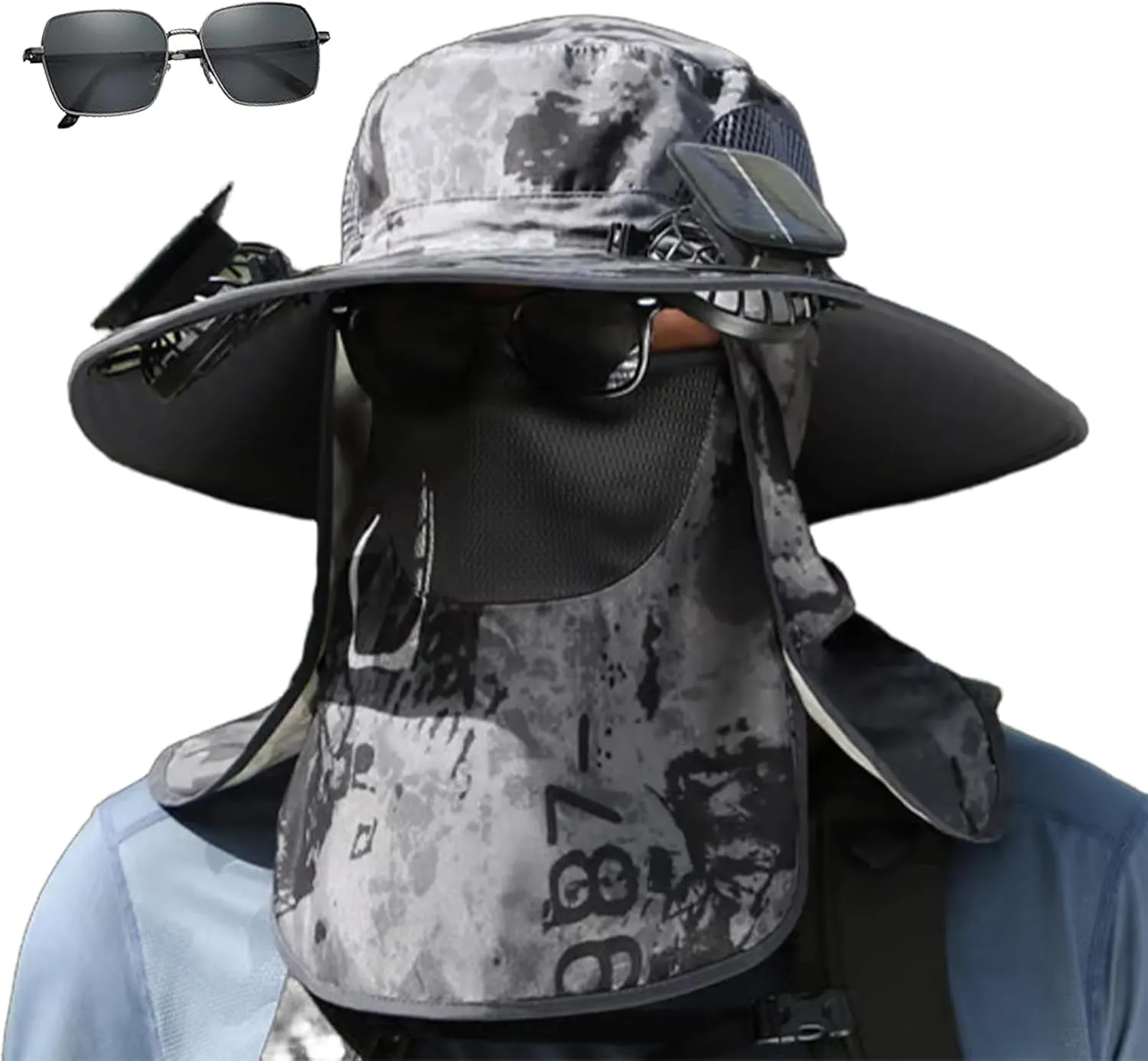 Colitt Fishing Hat with Built in Fan, 2025 New Ultralightwide Brim Solar Fan Outdoor Fishing Hat-Solar & USB Charging