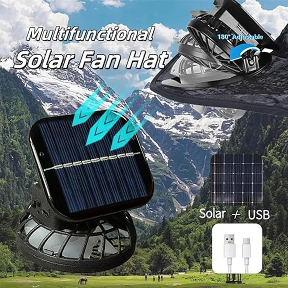 Colitt Fishing Hat with Built in Fan, Wide Brim Solar Fan Hat Outdoor Fishing, Ultralight Solar Fans Sun Hats
