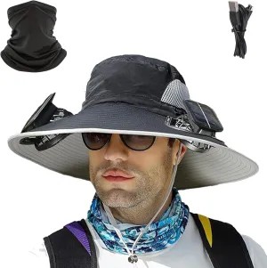 Colitt Fishing Hat with Built in Fan, Wide Brim Solar Fan Hat Outdoor Fishing, Ultralight Solar Fans Sun Hats