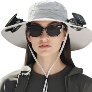 Colitt - Fishing Hat with Built in Fan,Ultralight Solar Fan Sun hat,Outdoor Wide Brim SolarFan Hat for Women Men