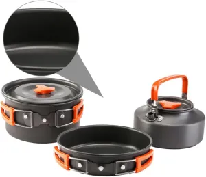 Collapsible Camping Kettle Boiler Stove Utensils 1 Set Portable Outdoor Cookware Set