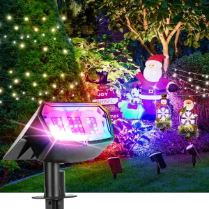 Color Changing Solar Spot Lights Outdoor, 9 Lighting Modes Colored Solar Lights Outdoor RGB, Color Light Waterproof IP65, Landscape Spotlights for Halloween Christmas Decorations