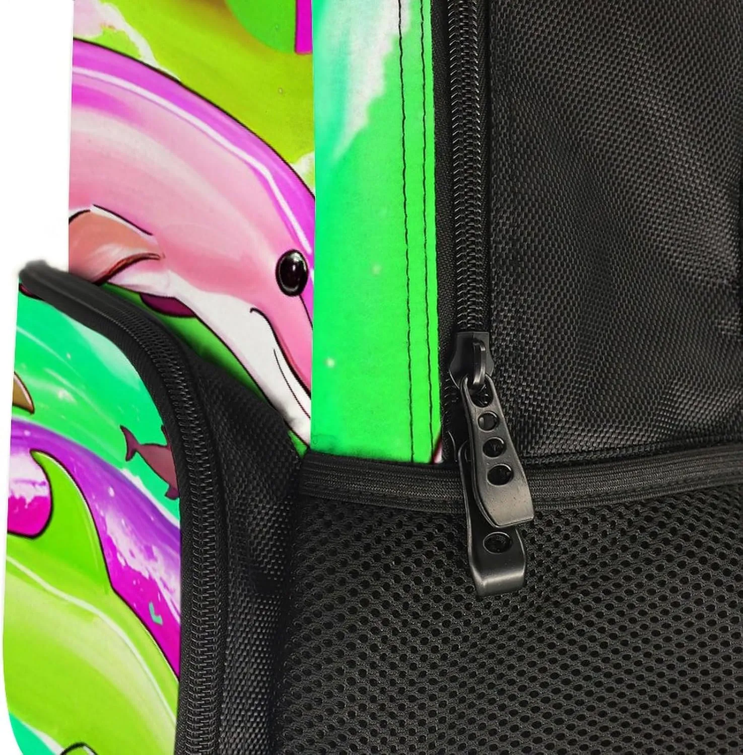 Colorful Dolphins Art Rucksacks Lightweight Multipurpose Anti-Theft Shoulder Bag Big Capacity Laptop Book Bag Rucksack With Padded Straps