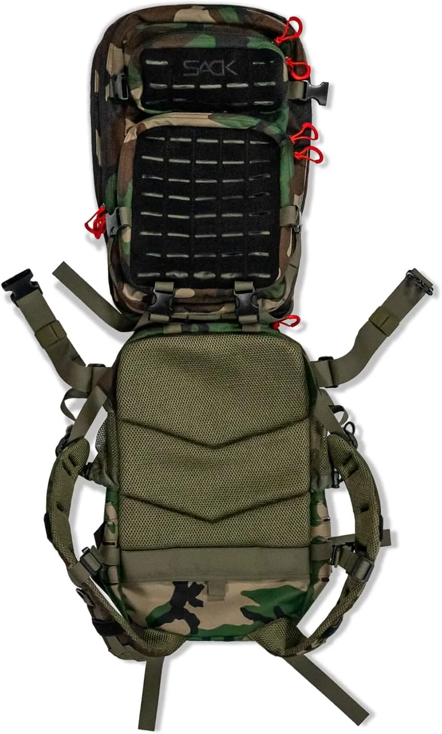 Combat Iron 35L Military Tactical Backpack for Men & Women, Molle Daypack Bug Out Bag, Hiking, Camping, Travel Rucksack with Bottle Holder, Woodland BDU Camo