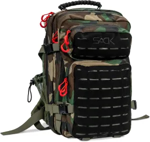 Combat Iron 35L Military Tactical Backpack for Men & Women, Molle Daypack Bug Out Bag, Hiking, Camping, Travel Rucksack with Bottle Holder, Woodland BDU Camo