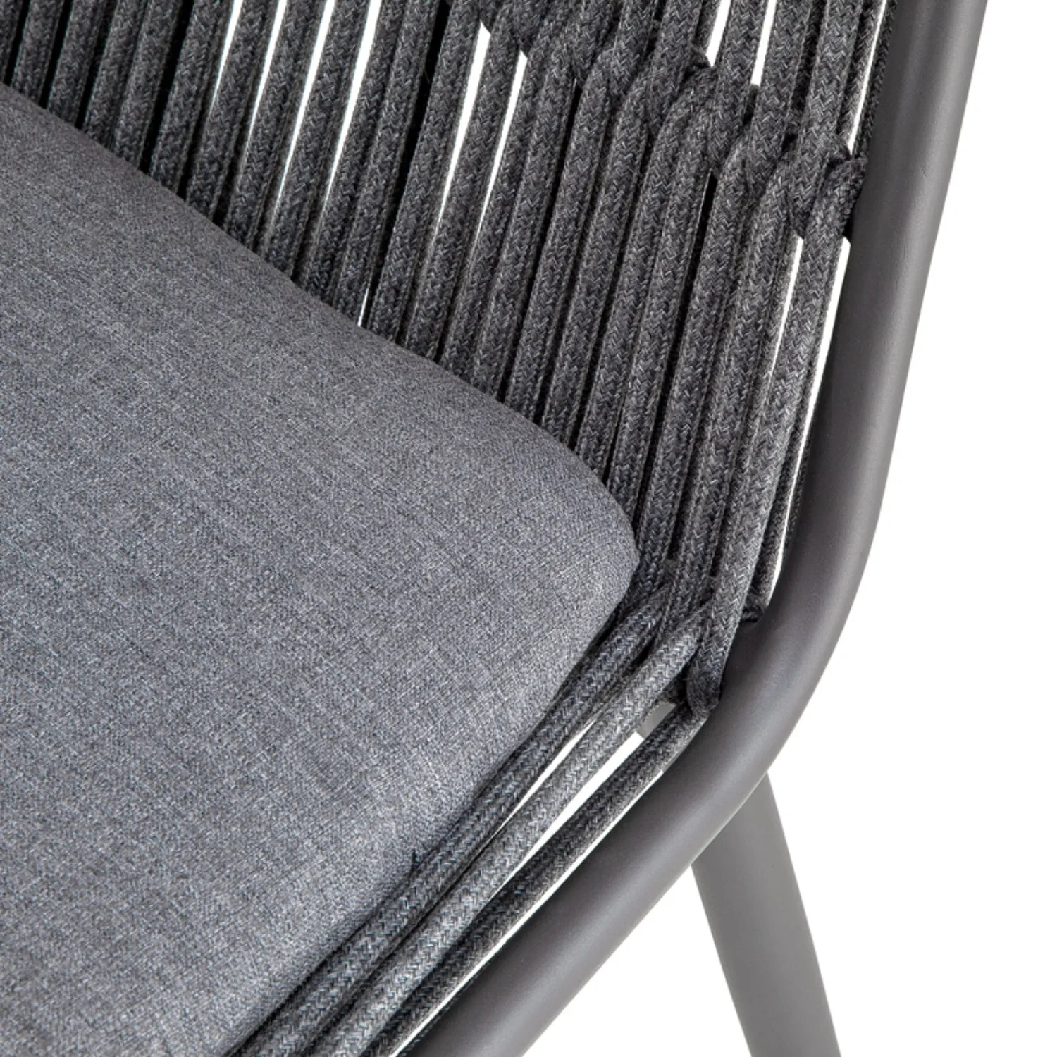 Como Rope Dining Chair – Modern Outdoor Seating with Aluminium Frame