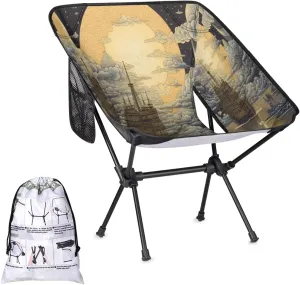 Compass Sailboat Camping Chair Lightweight Portable Chairs for Adults Easy Installation Outdoor Foldable Camping Chair for Camping Fishing Hiking Picnic Beach