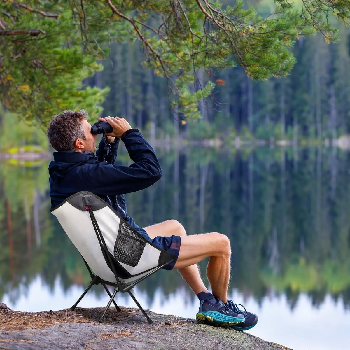 Compass Sailboat Camping Chair Lightweight Portable Chairs for Adults Easy Installation Outdoor Foldable Camping Chair for Camping Fishing Hiking Picnic Beach