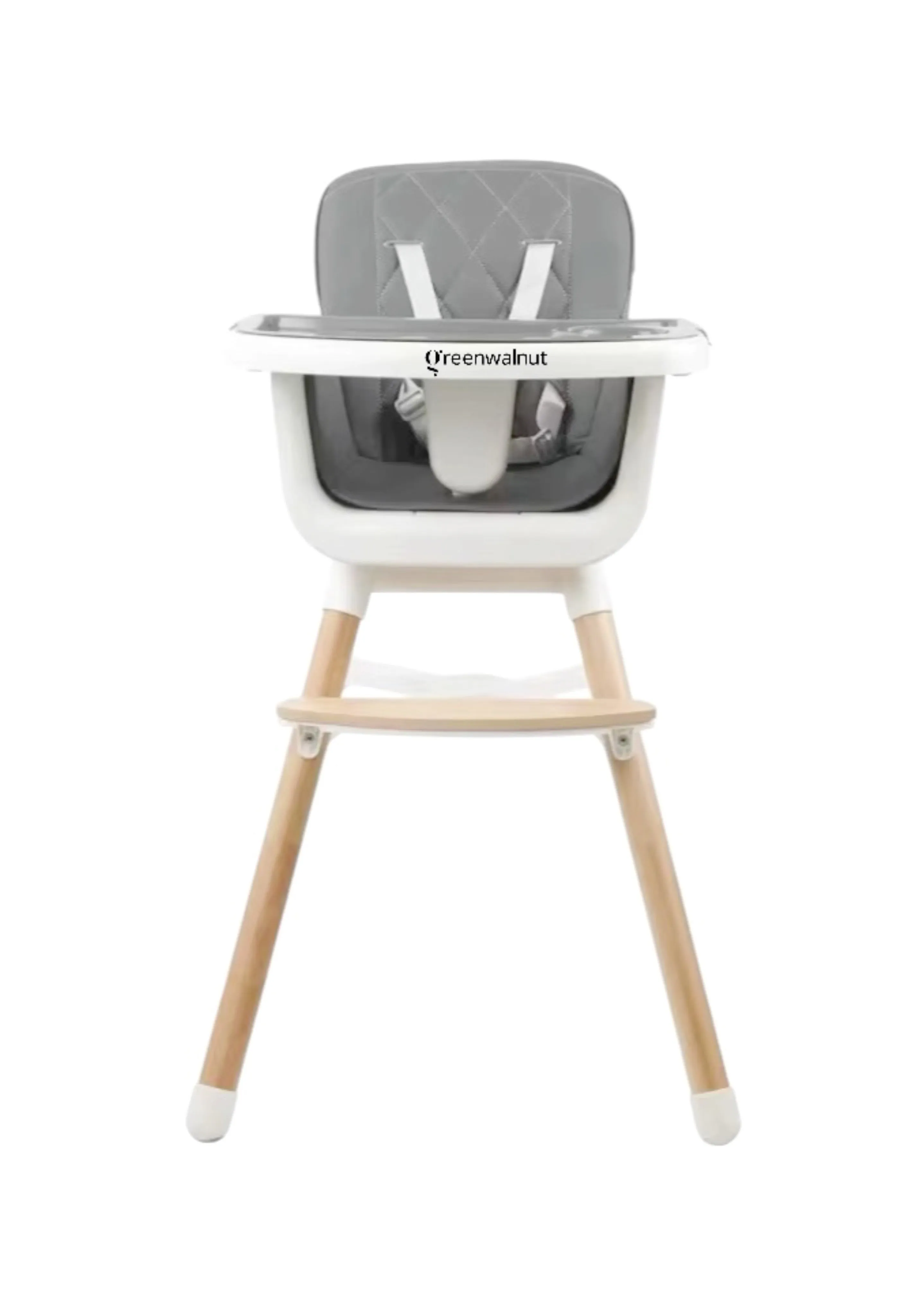 Convertible Baby High Chair with Wooden Legs, Adjustable Tray, and Cushioned Seat | Wooden High Chair