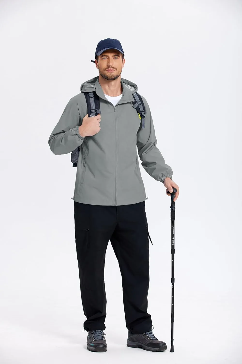 COOFANDY Mens Rain Jacket Lightweight Waterproof Raincoat Packable Rain Shell Jacket With Hood Golf Hiking Windbreaker