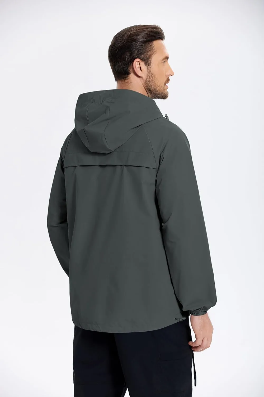 COOFANDY Mens Rain Jacket Lightweight Waterproof Raincoat Packable Rain Shell Jacket With Hood Golf Hiking Windbreaker
