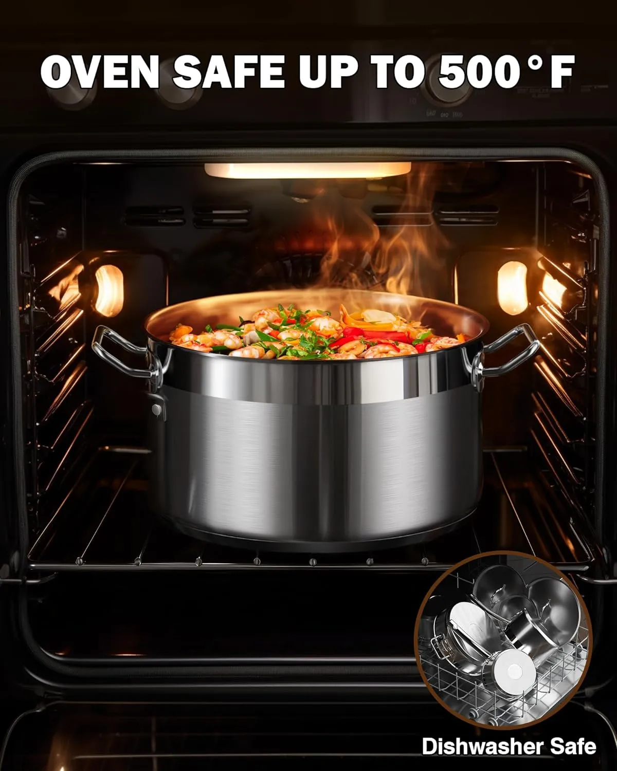 Cooks Standard 6-Quart Stock Pot with Lid, Professional 18/10 Stainless Steel Stockpot Dutch Oven Casserole Cooking Pot, Ollas de Cocina, Compatible with All Stovetops, Silver