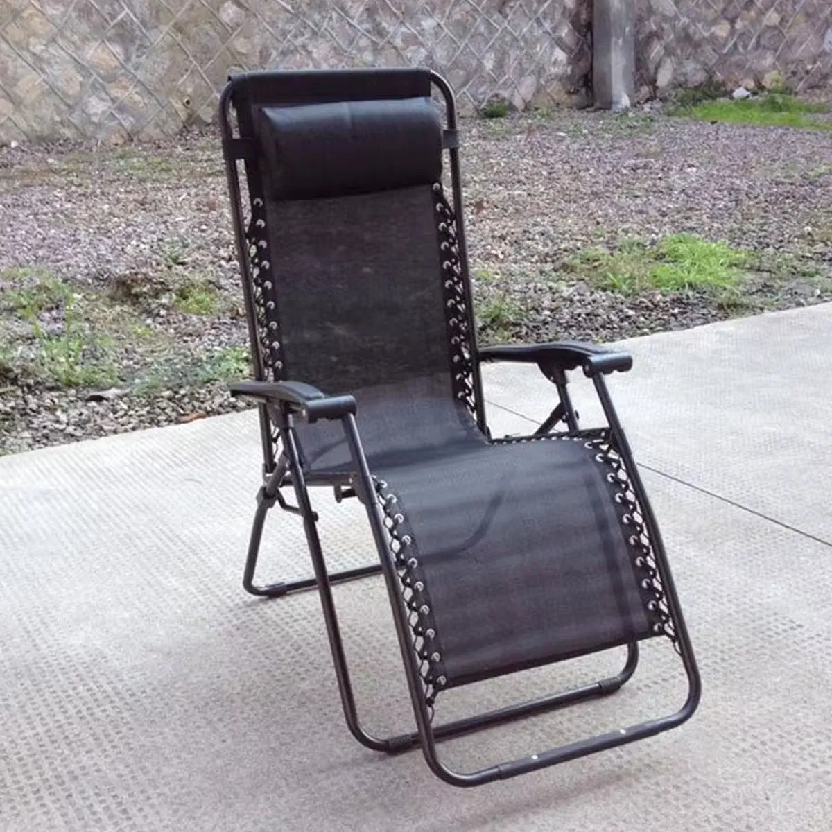 Cool Black Self-produced Nap Folding Recliner Office Lunch Beach Chair