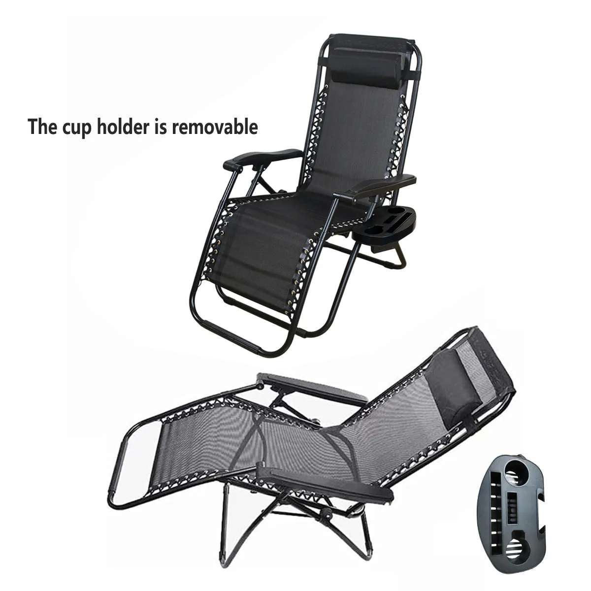 Cool Black Self-produced Nap Folding Recliner Office Lunch Beach Chair