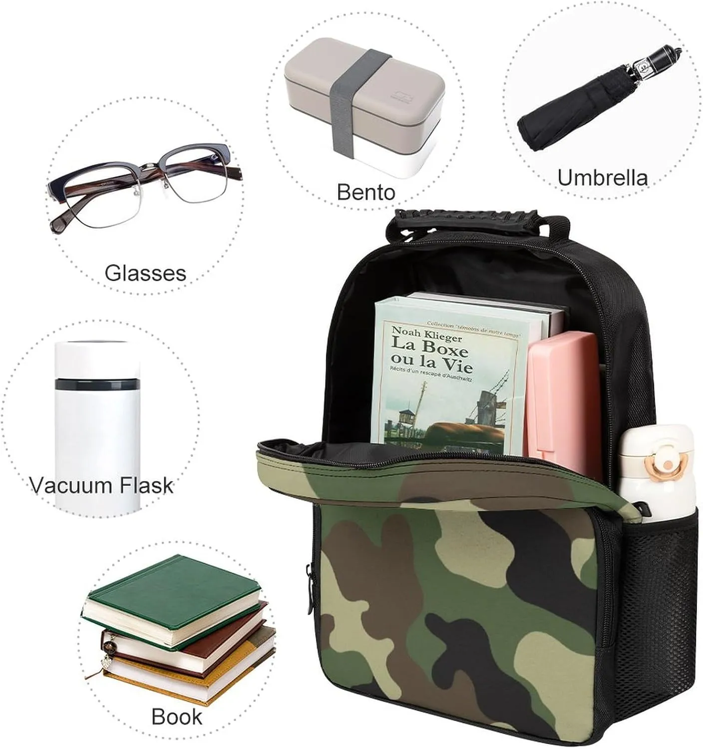 Cool Camo Military Camouflage Daypack Polyester Anti-Theft Multipurpose Bookbag Big Capacity Gym Outdoor Hiking Backpack With Adjustable Shoulder Straps