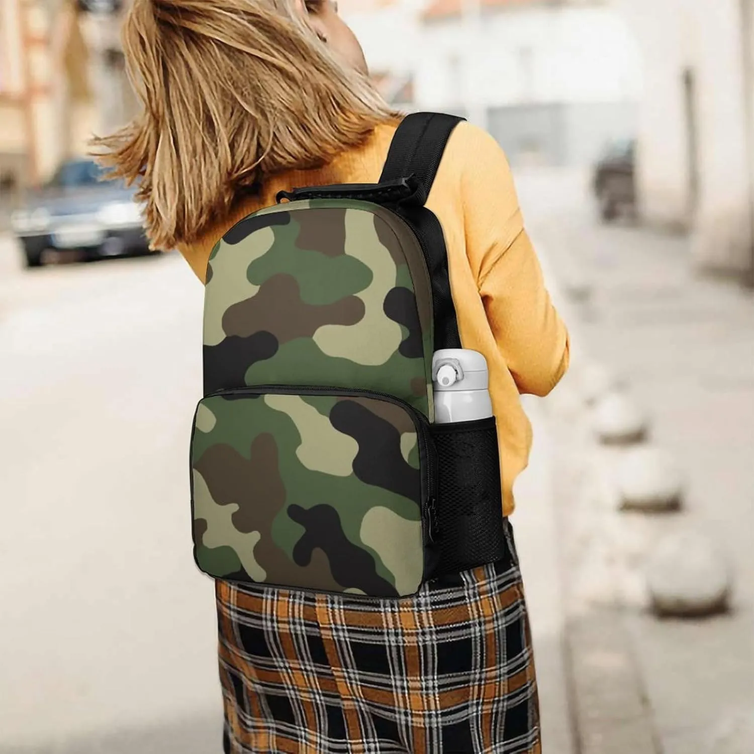 Cool Camo Military Camouflage Daypack Polyester Anti-Theft Multipurpose Bookbag Big Capacity Gym Outdoor Hiking Backpack With Adjustable Shoulder Straps