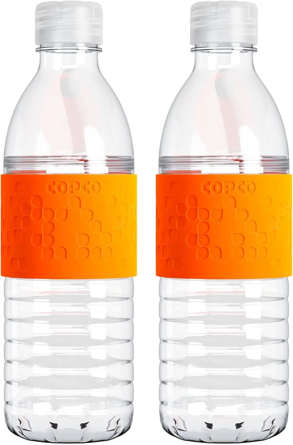 Copco Hydra 16.9 oz Water Bottle with Leak-Proof Lid - Tritan Reusable with Textured Grip Sleeve - BPA-Free, Shatter-Resistant, Dishwasher Safe for Travel, Gym, Work, Outdoor Adventures (Orange)