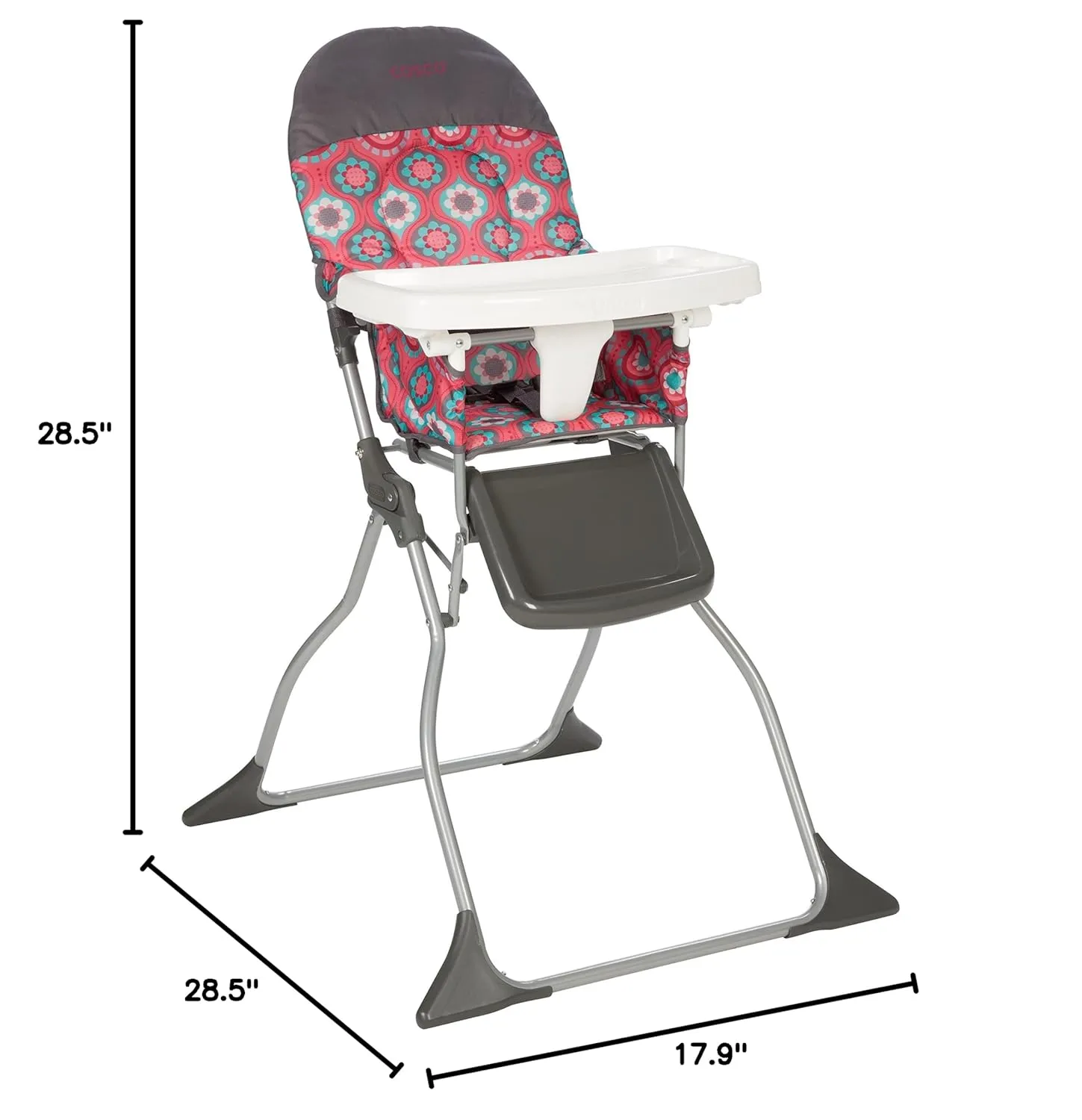 Cosco Kids Highchair for Baby, Simple Foldable High Chair, Convenient, Lightweight, and Compact Design, Posey Pop