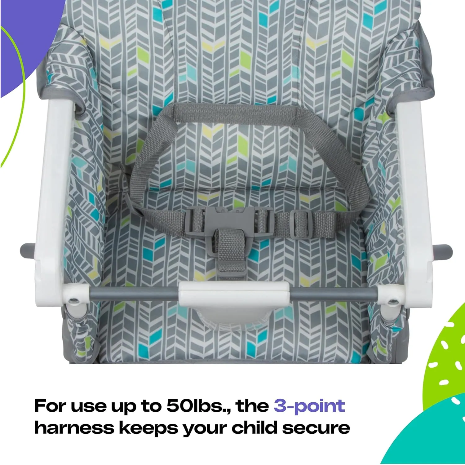 Cosco Kids Highchair for Baby, Simple Foldable High Chair, Convenient, Lightweight, and Compact Design, Posey Pop