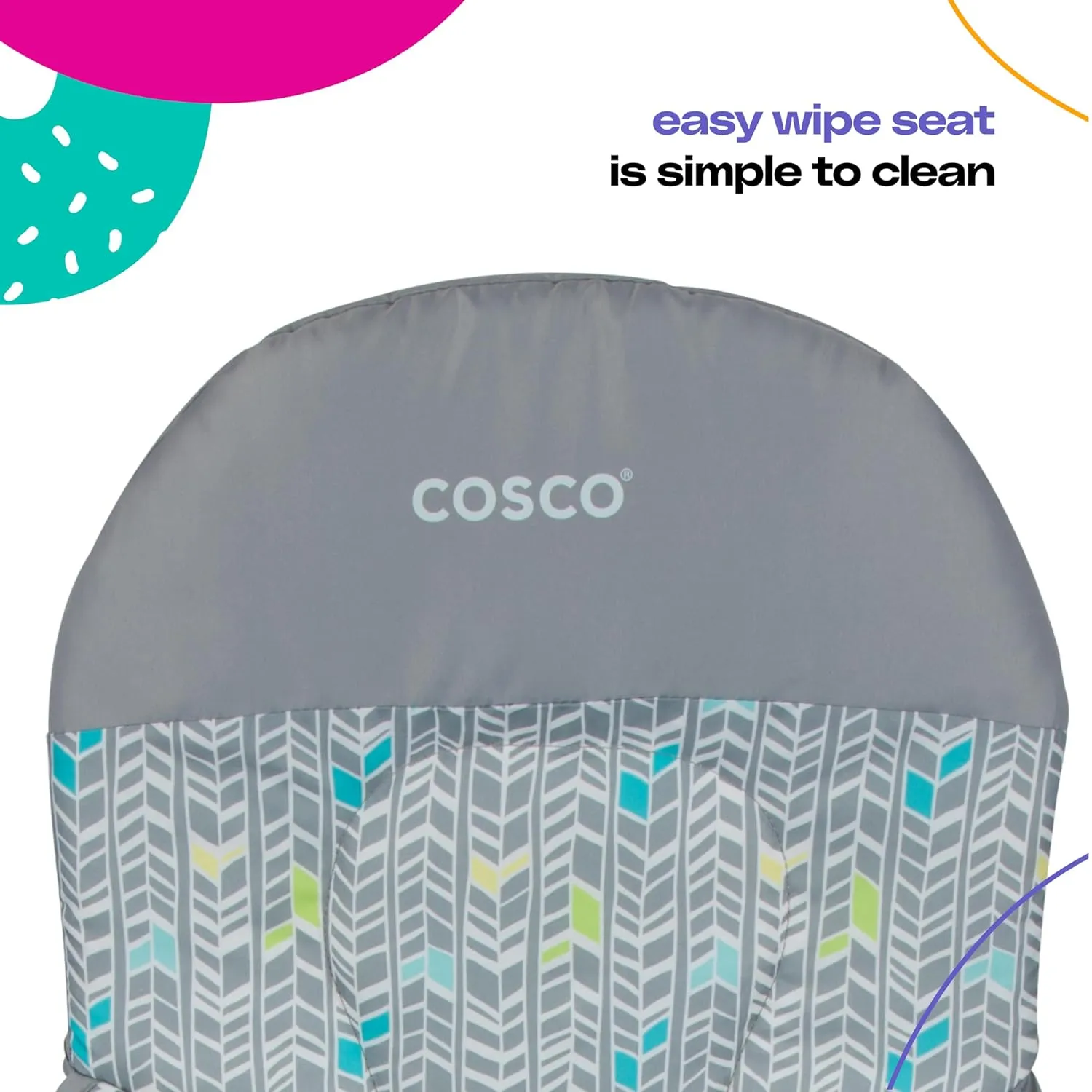 Cosco Kids Highchair for Baby, Simple Foldable High Chair, Convenient, Lightweight, and Compact Design, Posey Pop
