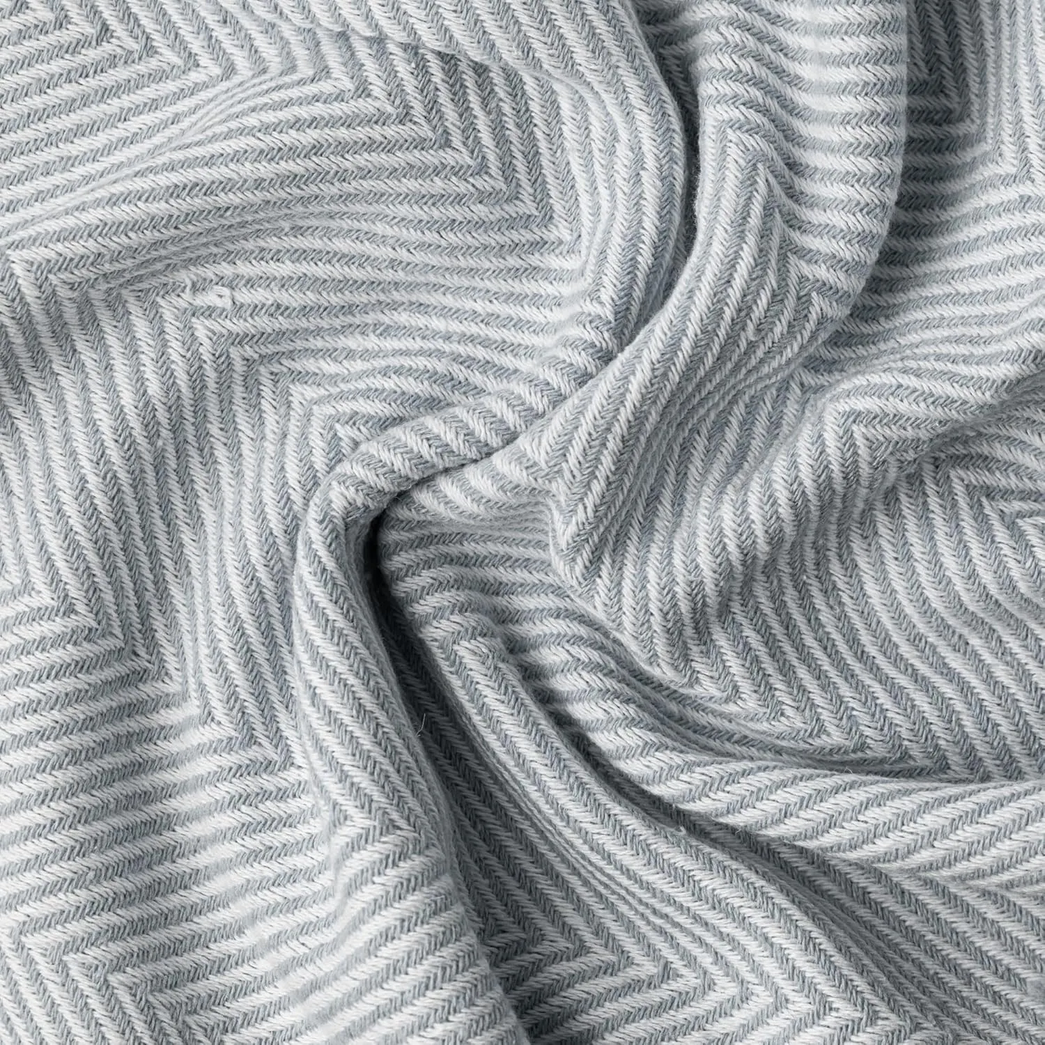Cotton Chevron Bed Blanket Farmhouse Throw Blanket Lightweight Boho Decorative Blankets for Bed, Sofa, Chair, Couch, Twin Size, Ash Grey, 57x79