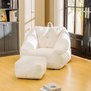 Cozy Memory Foam Bean Bag Chair for Ultimate Comfort, Soft Faux Fur Lounge Sofa for Relaxation in Living Room, Dorm, or Apartment
