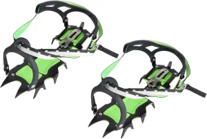 Crampons, 14 Teeth Ice Crampons Anti Slip Shoe Grips with Thickened Manganese Steel Ice Spikes for Shoes for Outdoor Snow Hiking Climbing