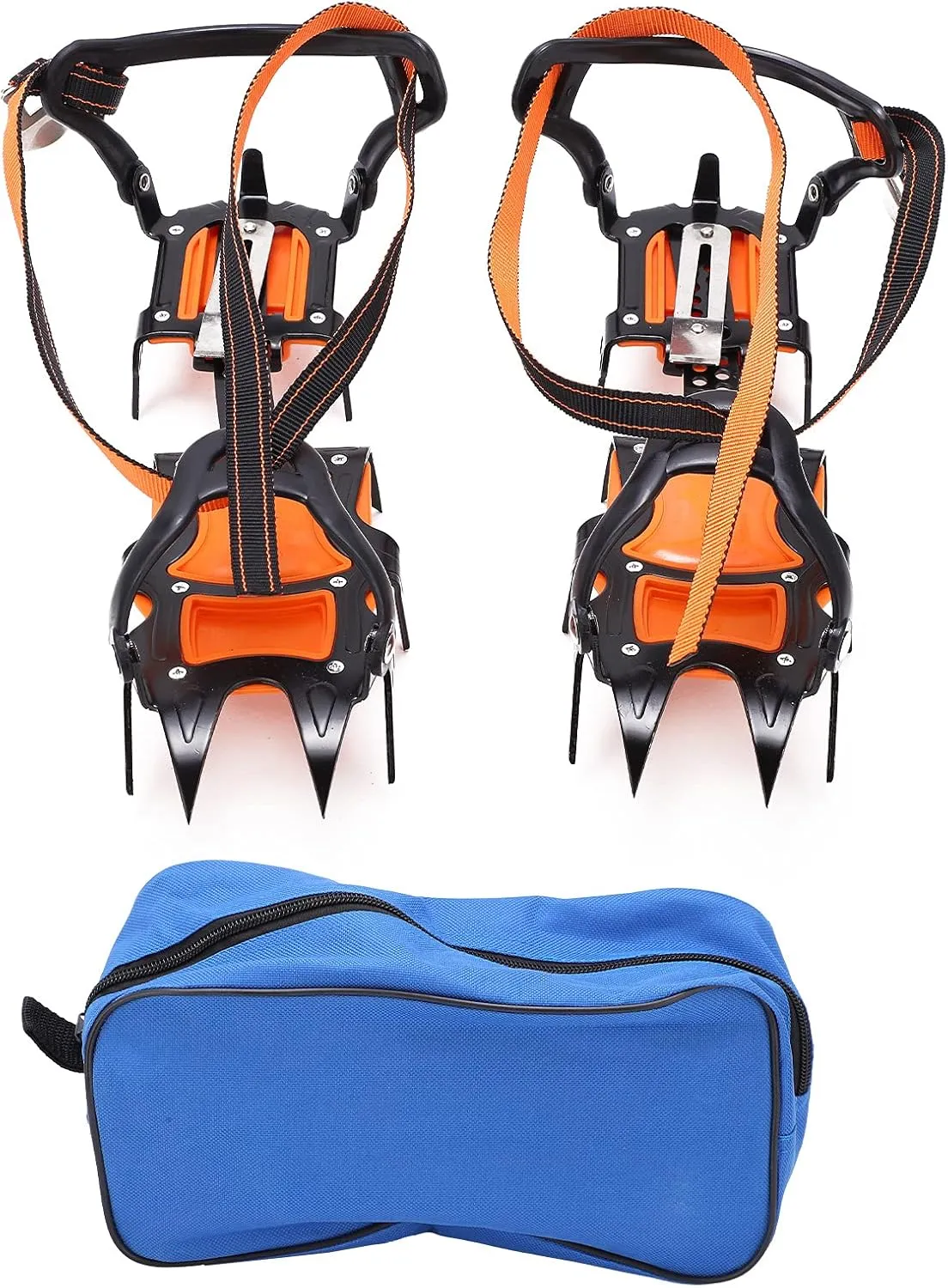 Crampons Anti Slip 12 Teeth High Strength Steel Durable Ice Cleats for Snow Ice Mud Deserts Outdoor Activities