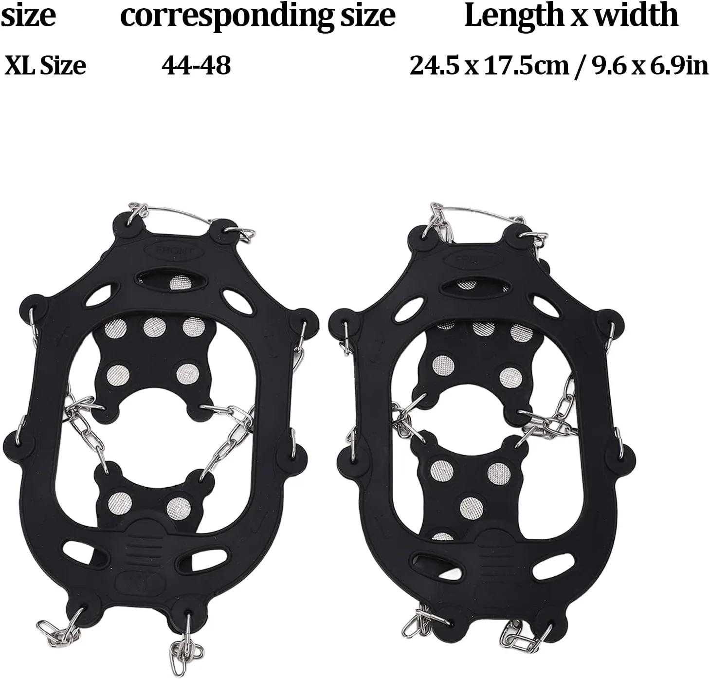 Crampons for Hiking Boots, Traction Cleats Ice Snow Grips, 12 Tooth Safe Protect for Hiking, Fishing, Climbing, Mountaineering, Walking