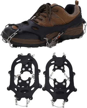 Crampons for Hiking Boots, Traction Cleats Ice Snow Grips, 12 Tooth Safe Protect for Hiking, Fishing, Climbing, Mountaineering, Walking