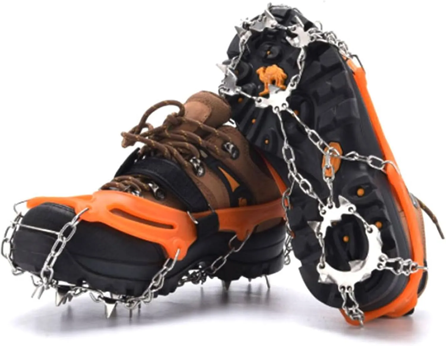 Crampons for Mountaineering Outdoor 24 Teeth Ice Climbing Crampons Ice Crampons Snow Skid Spikes Winter Clip