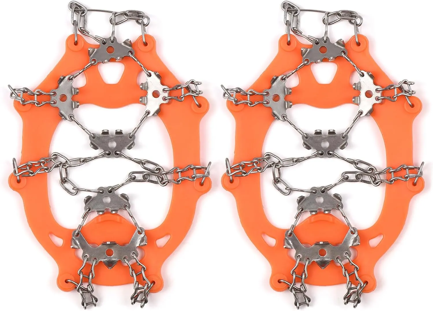 Crampons for Shoes, Ice Cleats Traction 201 Stainless Steel 24 Spikes Grippers for Walking Jogging Hiking