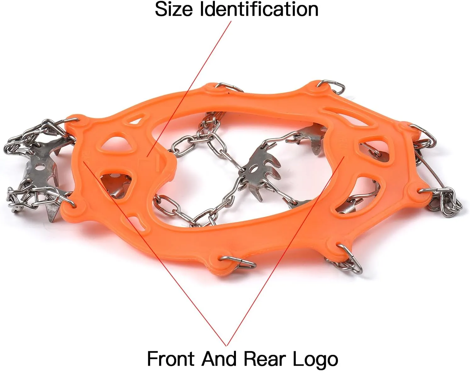 Crampons for Shoes, Ice Cleats Traction 201 Stainless Steel 24 Spikes Grippers for Walking Jogging Hiking