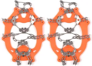 Crampons for Shoes, Ice Cleats Traction 201 Stainless Steel 24 Spikes Grippers for Walking Jogging Hiking