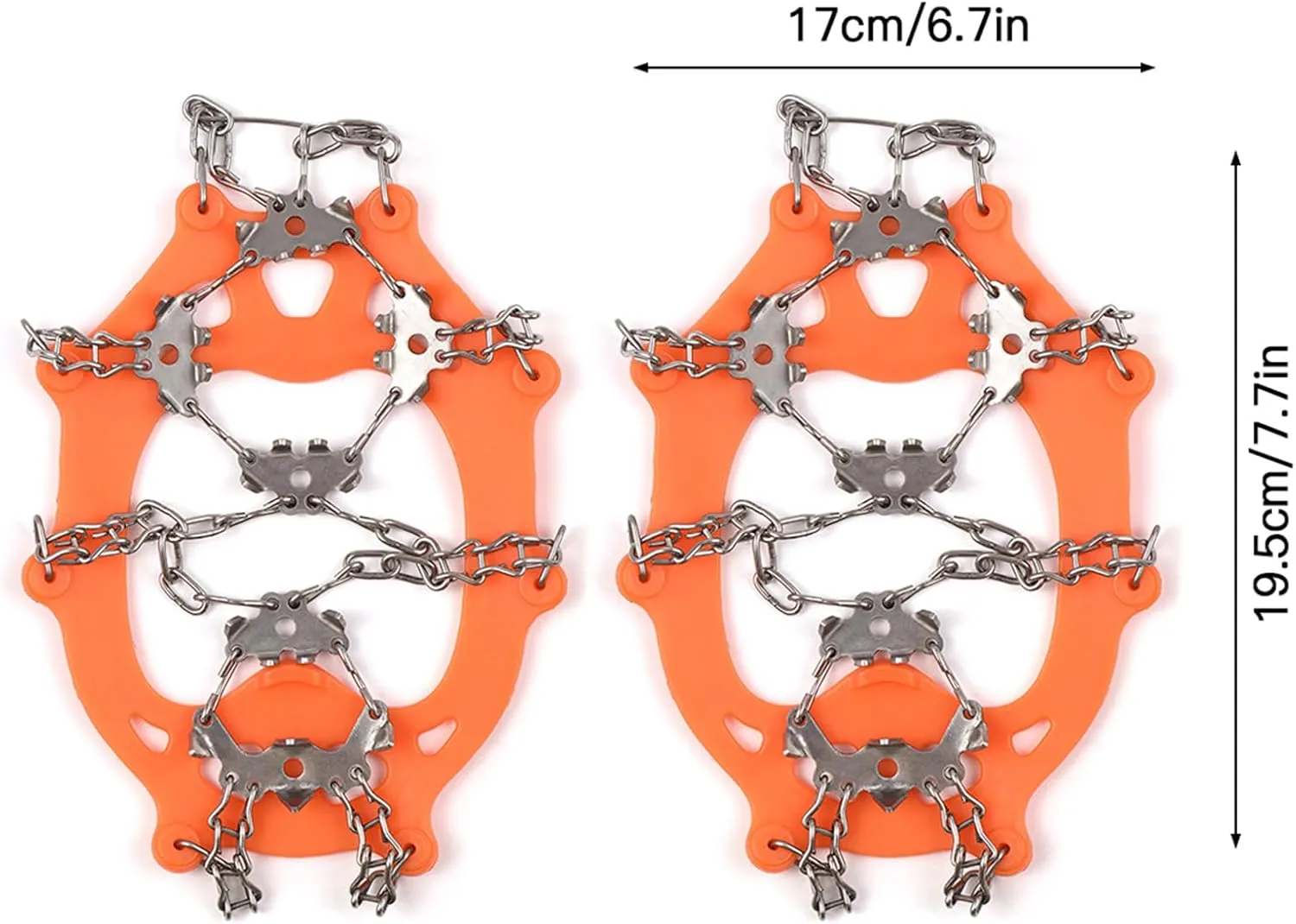 Crampons for Shoes, Ice Cleats Traction 201 Stainless Steel 24 Spikes Grippers for Walking Jogging Hiking