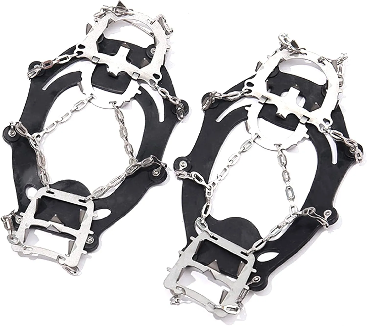 Crampons, Ice Cleats, Traction Cleats Ice Snow Grips, Stainless Ice Traction Cleats, 18 Teeth Claws Spikes Cleat