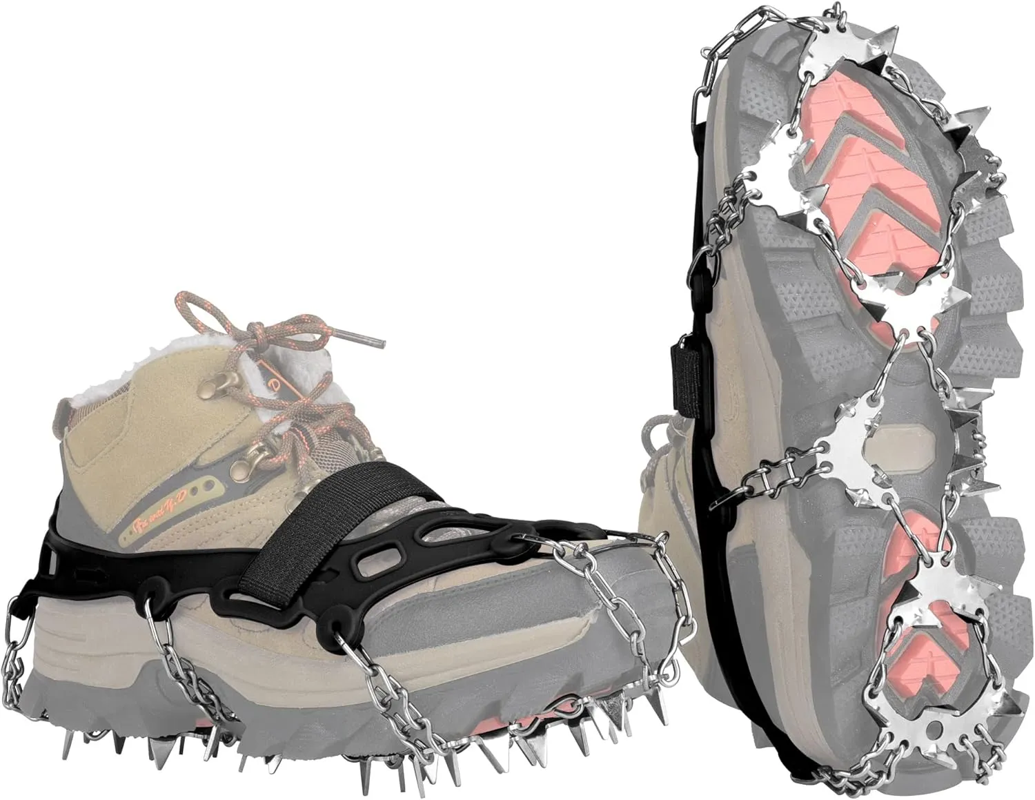 Crampons Ice Cleats Traction Snow Grips with 36 Stainless Steel Spikes Anti Slip for Running, Climbing, Mountaineering