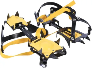 Crampons, Ice Spikes for Shoes 10 Teeth Crampons Strap Binding Type Ice Grips 20.5-31cm Adjustable Ice Cleats for Boots for Hiking