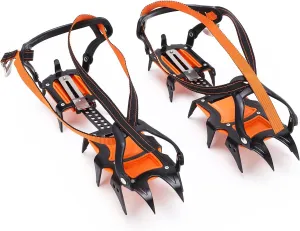 Crampons, NonSlip, 12 Teeth, High Strength, Strong Grip, Firm, WearResistant, Ice Cleats for Snow Days, Desert
