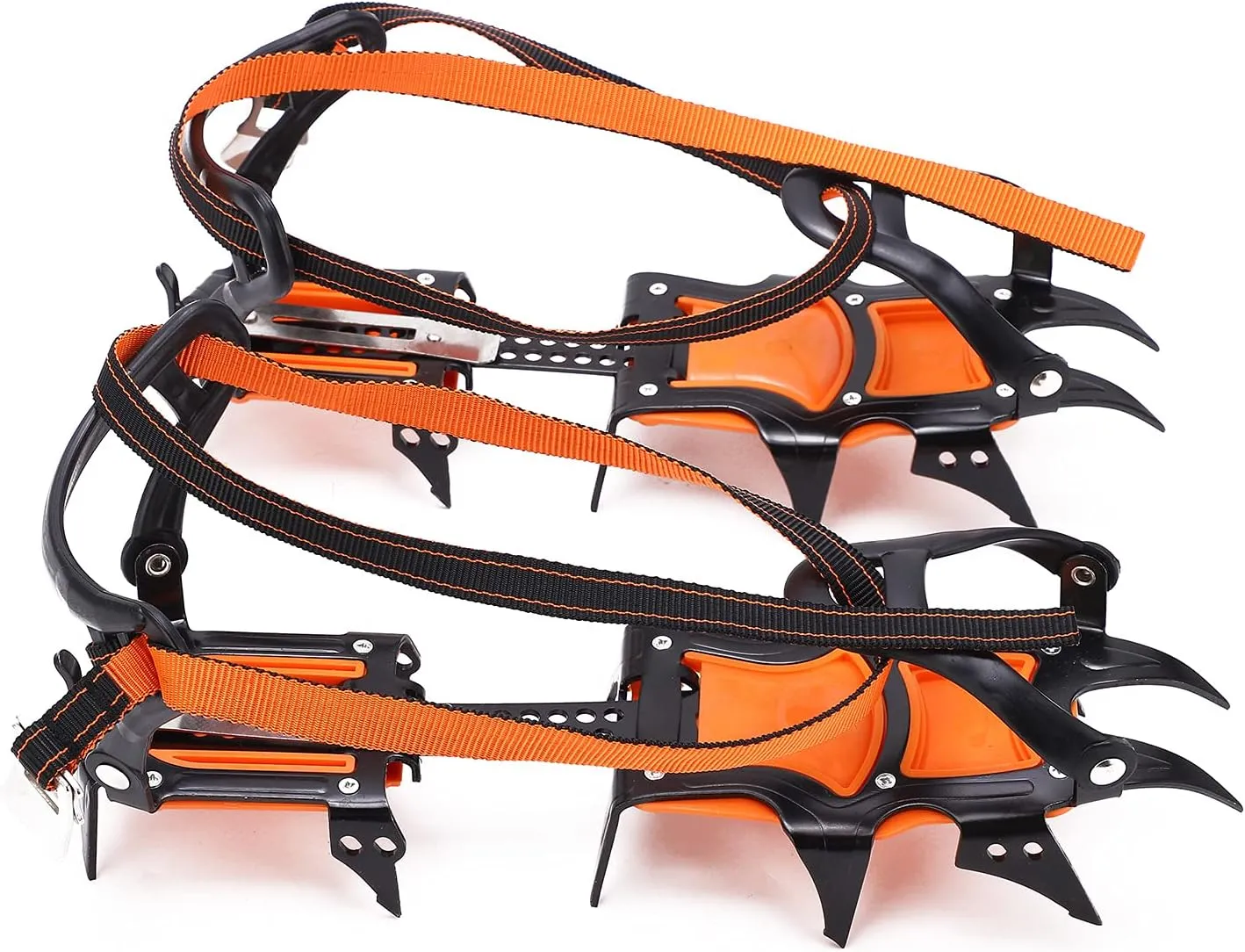 Crampons, Nonslip, 12 Teeth, High Strength, Strong Grip, Firm, WearResistant, Ice Cleats for Snow Days, Desert