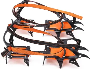 Crampons, Nonslip, 12 Teeth, High Strength, Strong Grip, Firm, WearResistant, Ice Cleats for Snow Days, Desert