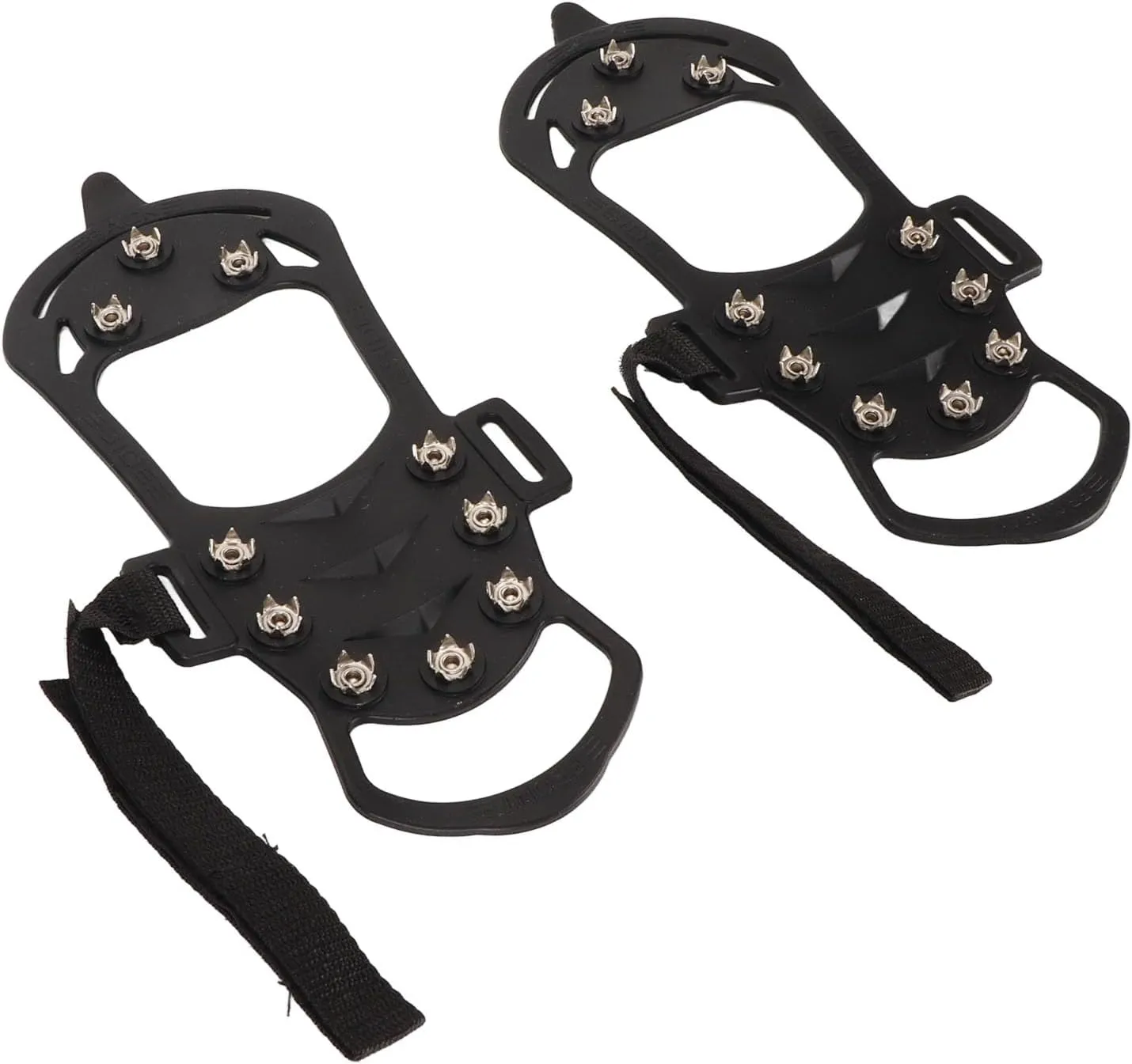 Crampons Spikes,1pair 10Teeth Rubber Foldable Ice Cleats Non Slip Stainless Steel Gripper Spikes for Rock Climbing