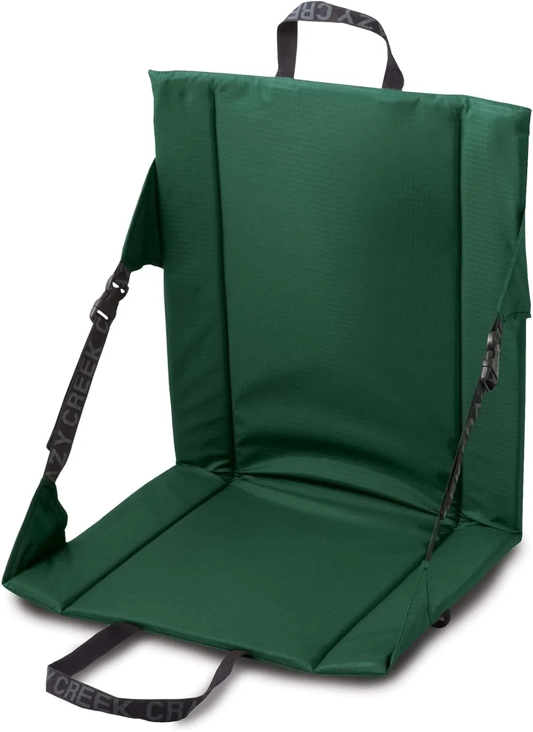 Crazy Creek Original LongBack Chair, Portable Chair for Camping and Stadiums, High Density Foam Cushion, Comfortable and Adjustable Back Support, Lightweight and Foldable,Forest Green